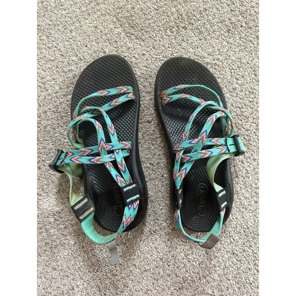 Chaco Other - CHACO ZX1 Ecotread Classic Sandals Mint Leaf Green Purple Youth Girl Sz 5 Hiking